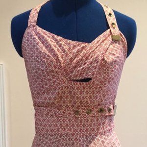 TOTALLY UNIQUE 1970s Floral Midi Dress